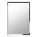 Afina Corporation Afina US-1-2430-P 24 x 30 in. Urban Rectangle Wall Mirror with 1 in. Frame - Polished Stainless Steel US-1-2430-P
